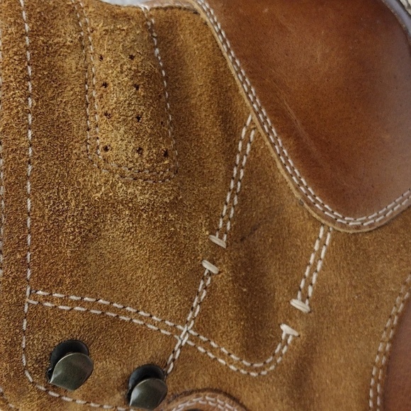 CREVO Drayton Chestnut Suede Leather Round Toe Hook Eyelet Lace Up Ankle Boot - Picture 14 of 16